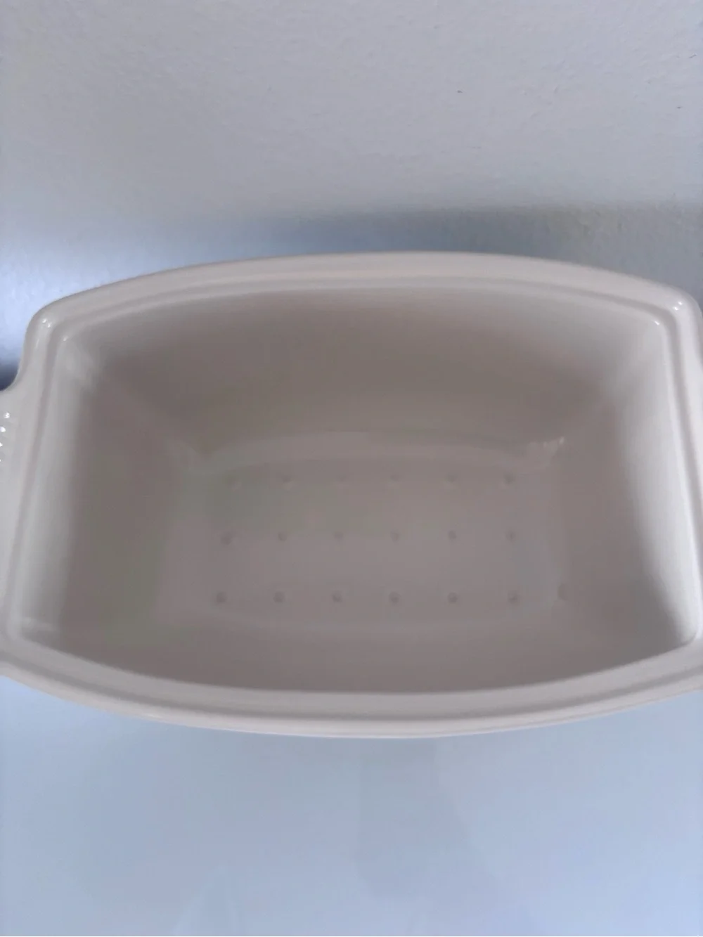 Le Creuset Stoneware Heritage White 3.75 QT Deep Covered Baker Roaster